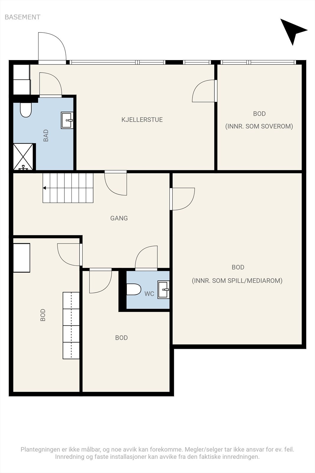 Plantegning u. etasje. Galleribilde