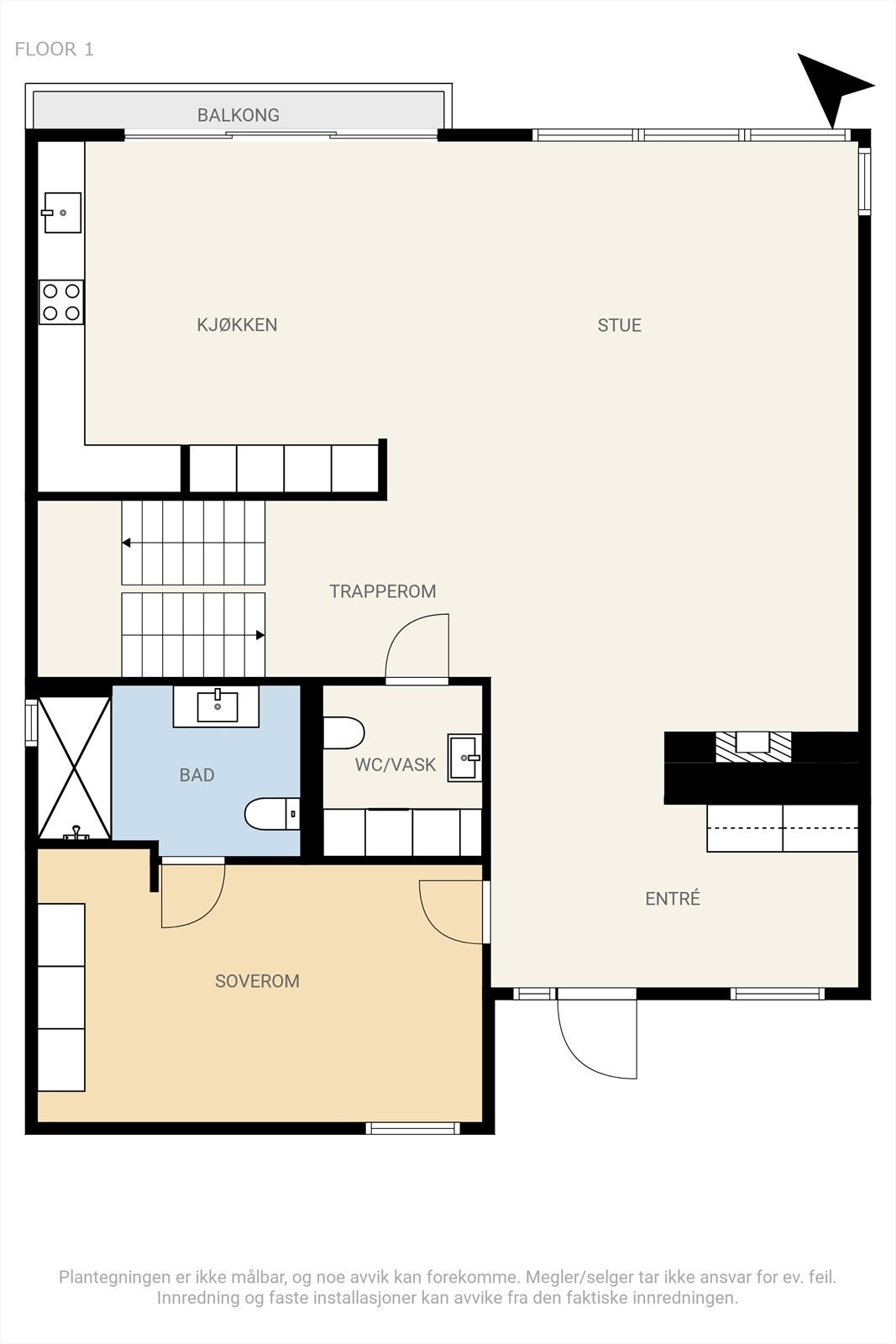 Plantegning 1. etasje. Galleribilde