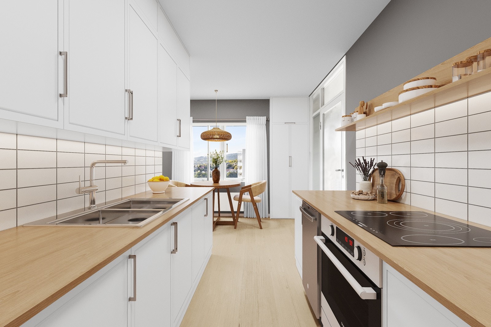 Illustrasjonsbilde for kjøkken. Galleribilde