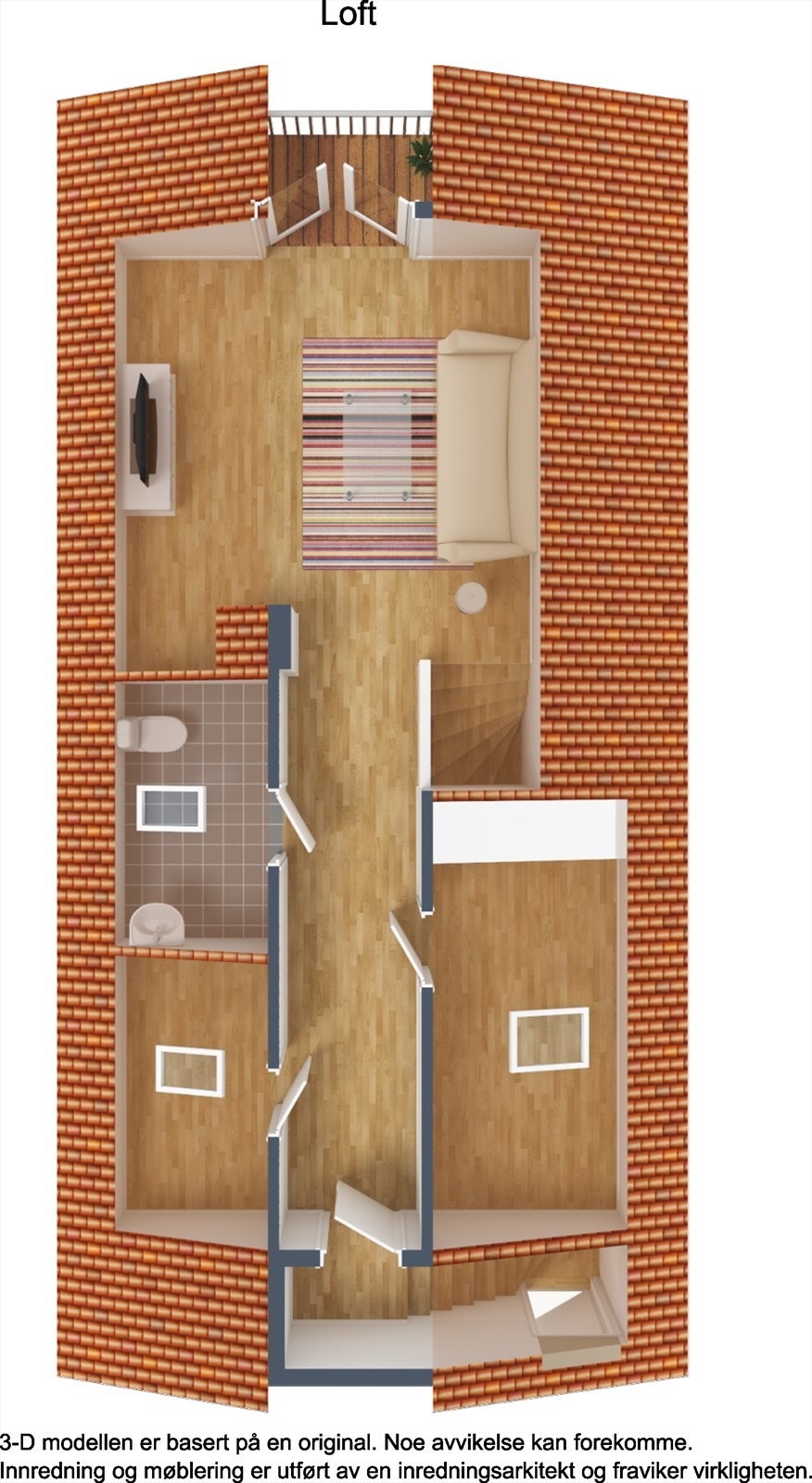 Plantegning leilighet i loftsetg. Galleribilde