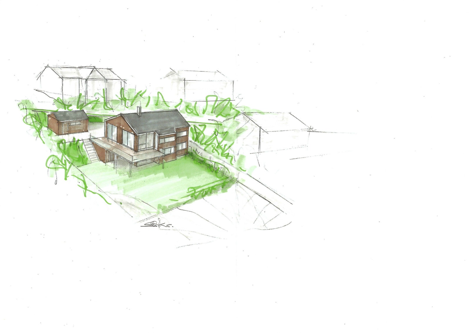 Perspektivtegning til skisse enebolig på tomt 1
Ta kontakt for mer info / tomtebefaring ! Tlf. 908 53 961
erik.schou@norgeshus.no Galleribilde