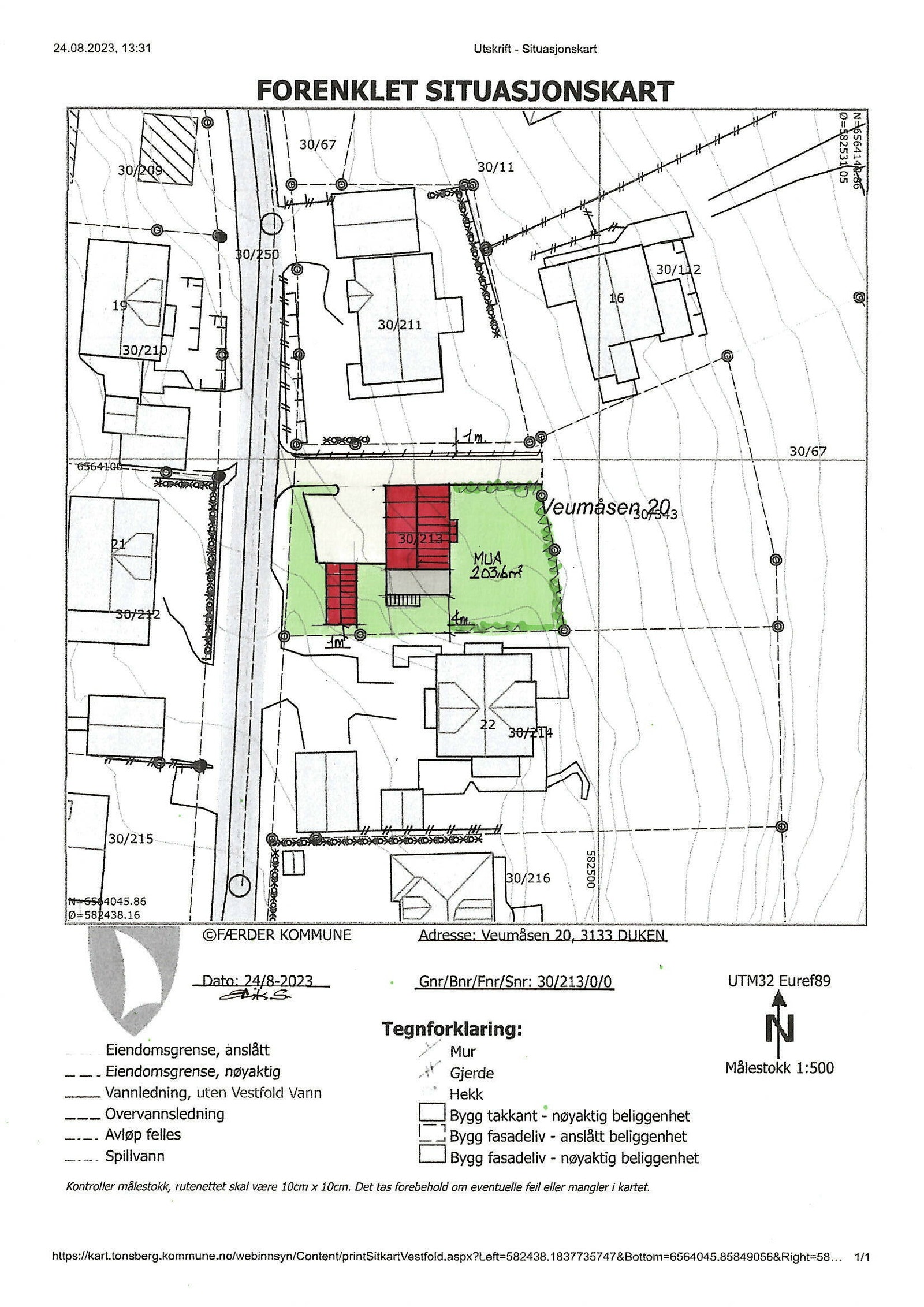 Situasjonskart iht ide-skisse enebolig på tomt 1 Galleribilde