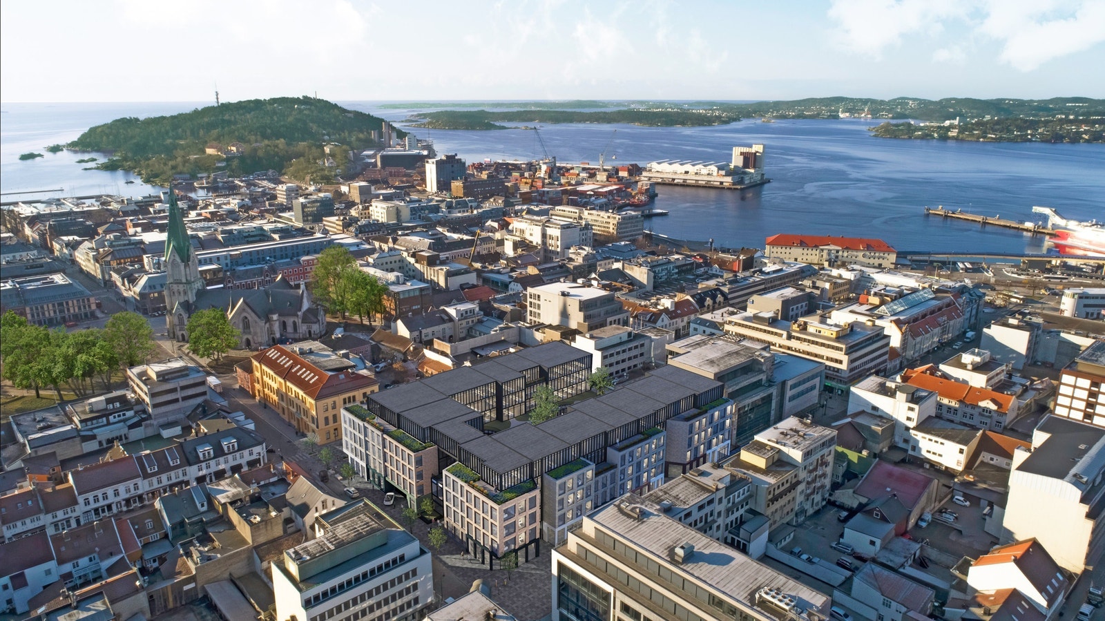 K14 blir et signalbygg, sentralt i Kvadraturen. Galleribilde