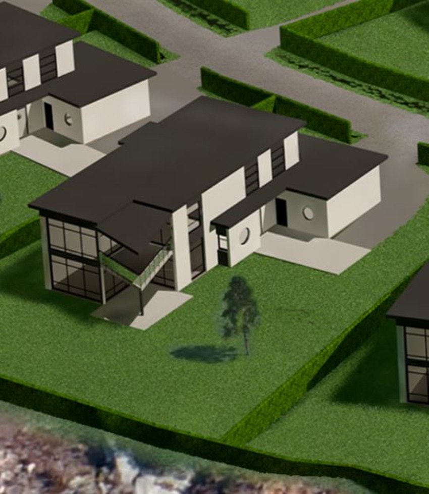 Illustrasjon av huset som alt er tegnet for tomta (du kan selv velge å søke om annet, ingen byggeklausul foreligger) Galleribilde