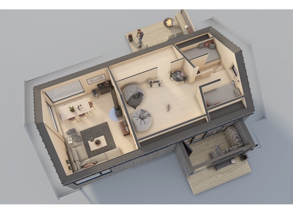 3D skisser av Lillebror, Planløsning Galleribilde