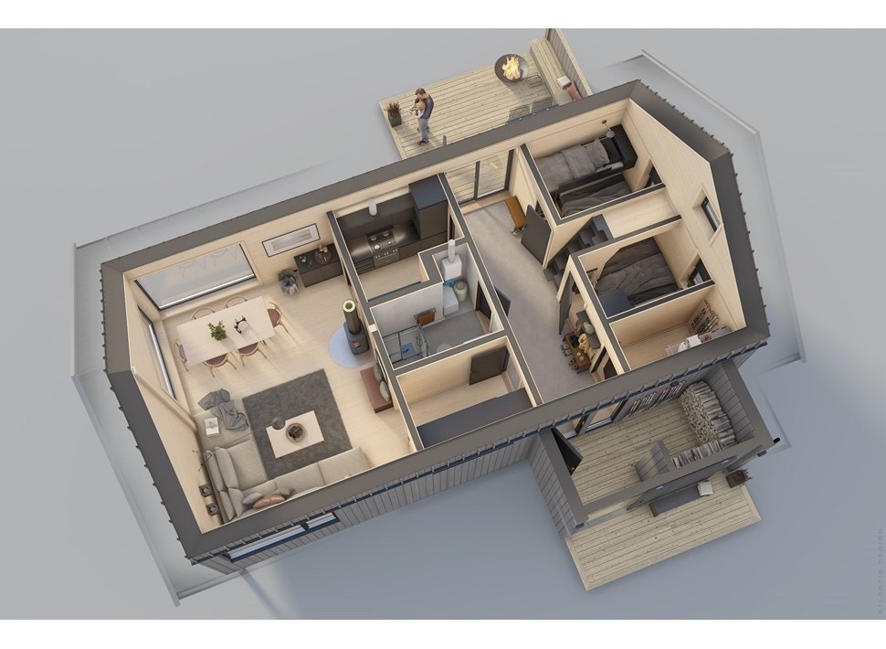 3D skisser av Lillebror, Planløsning Galleribilde