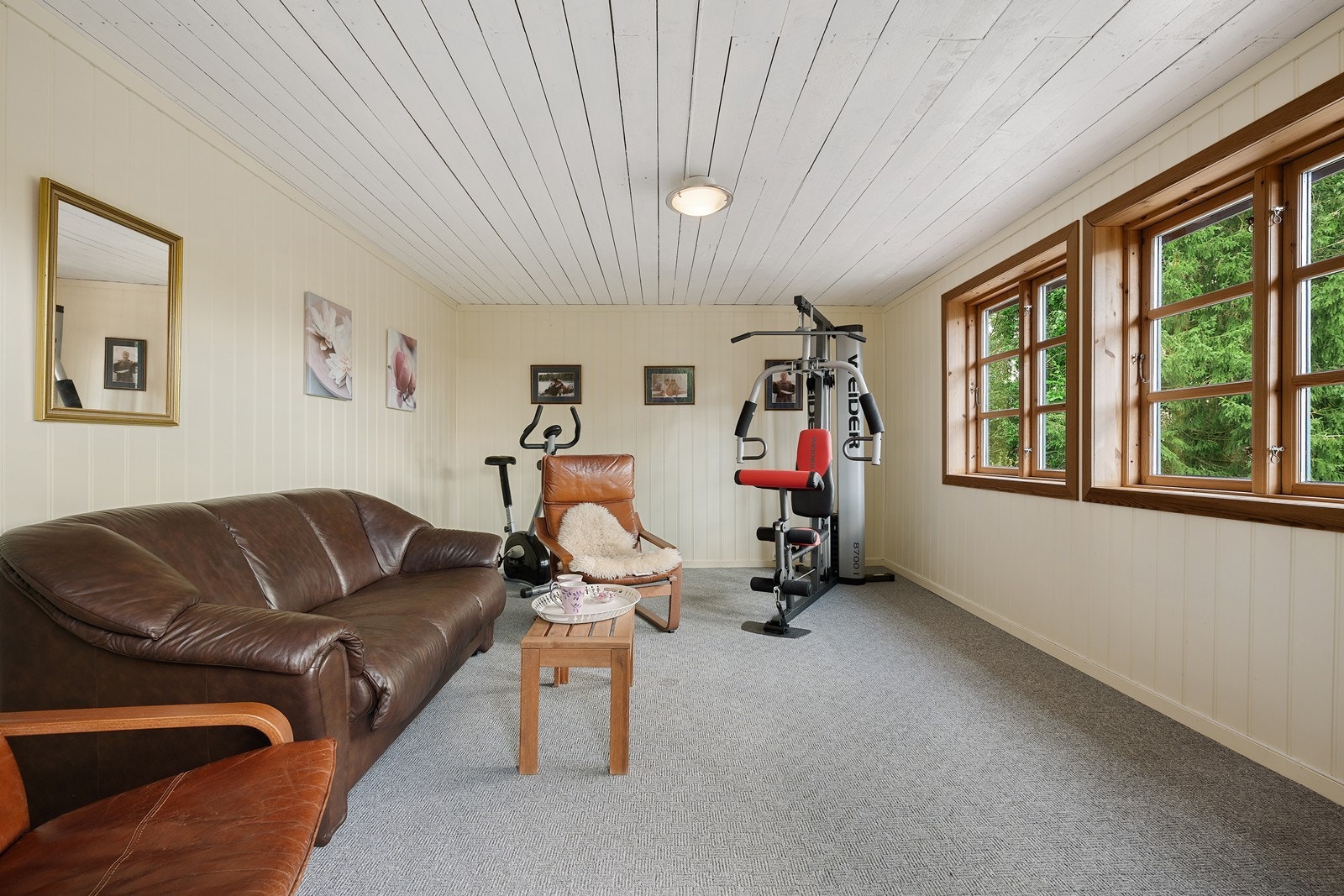 Annekset er innredet som gjestehus/trimrom. Galleribilde