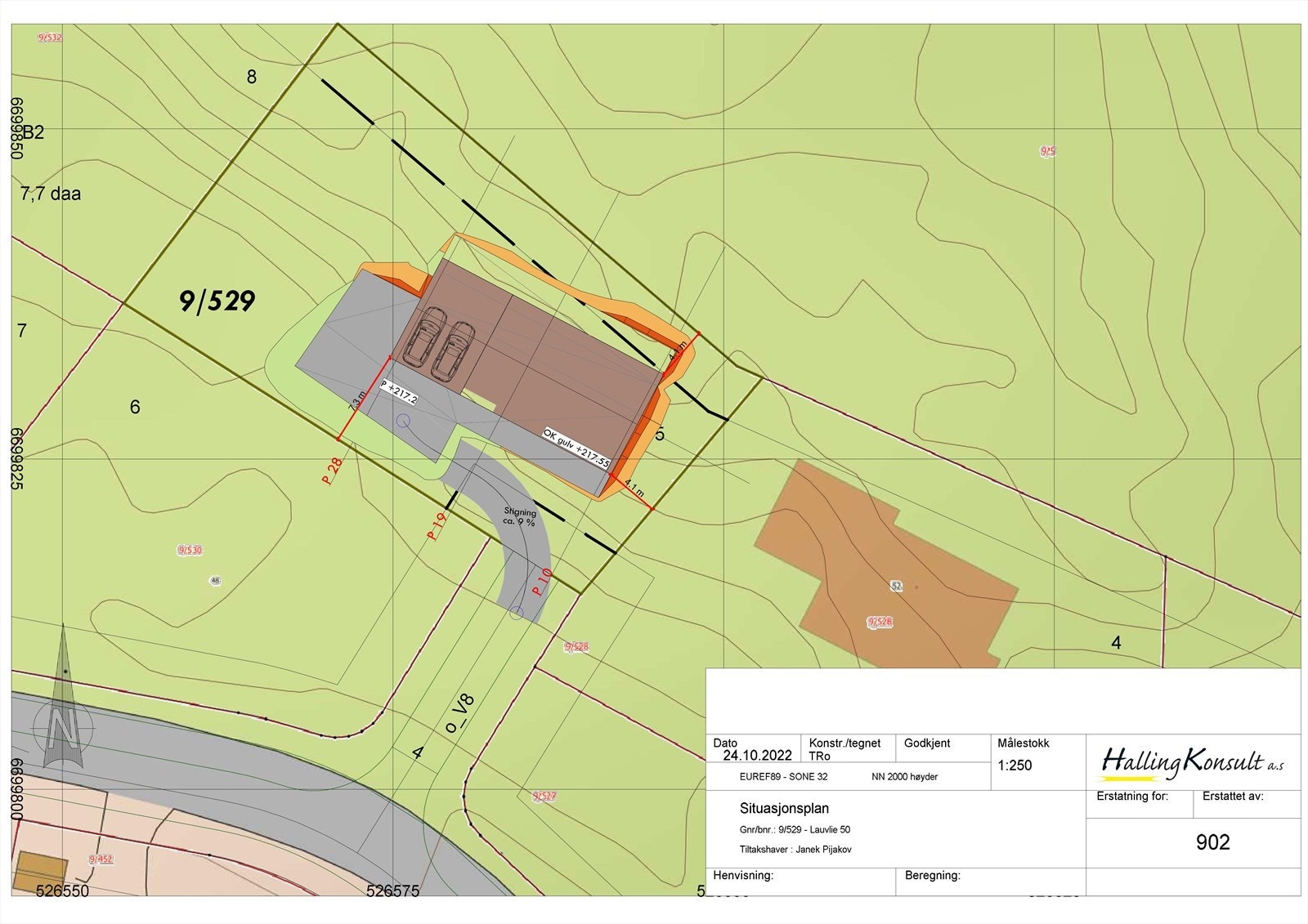 Situasjonsplan for boligen Galleribilde