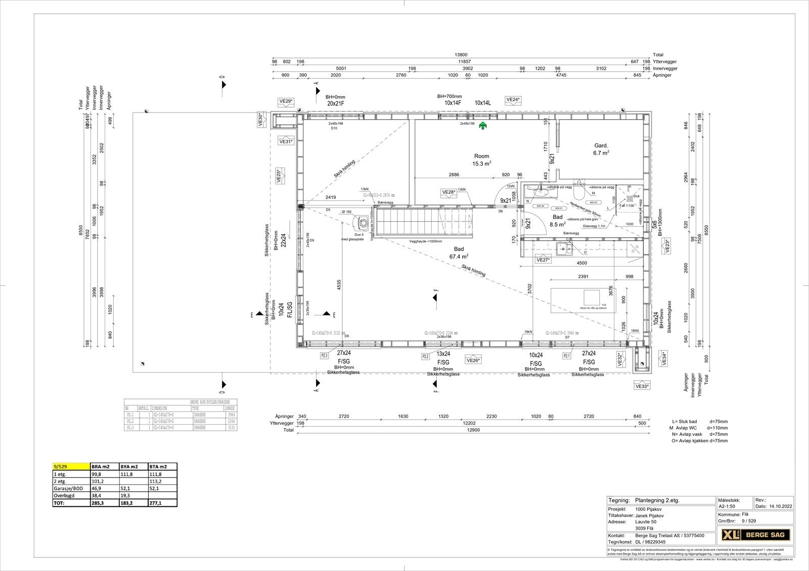 Plantegning 2. etasje Galleribilde
