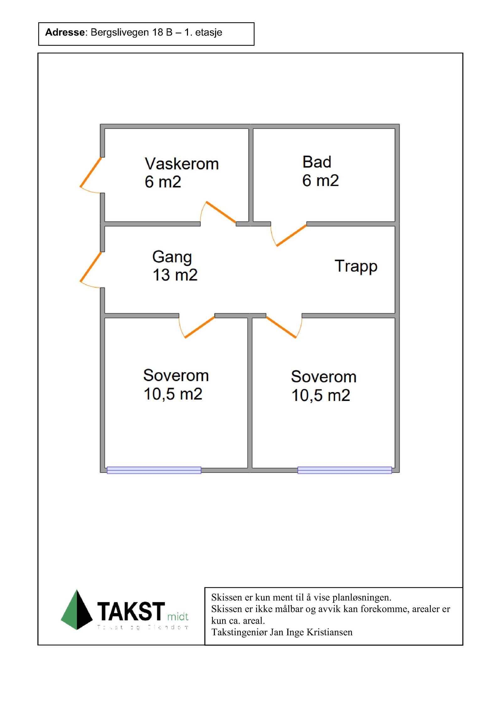 Planskisse 1. etasje. Galleribilde