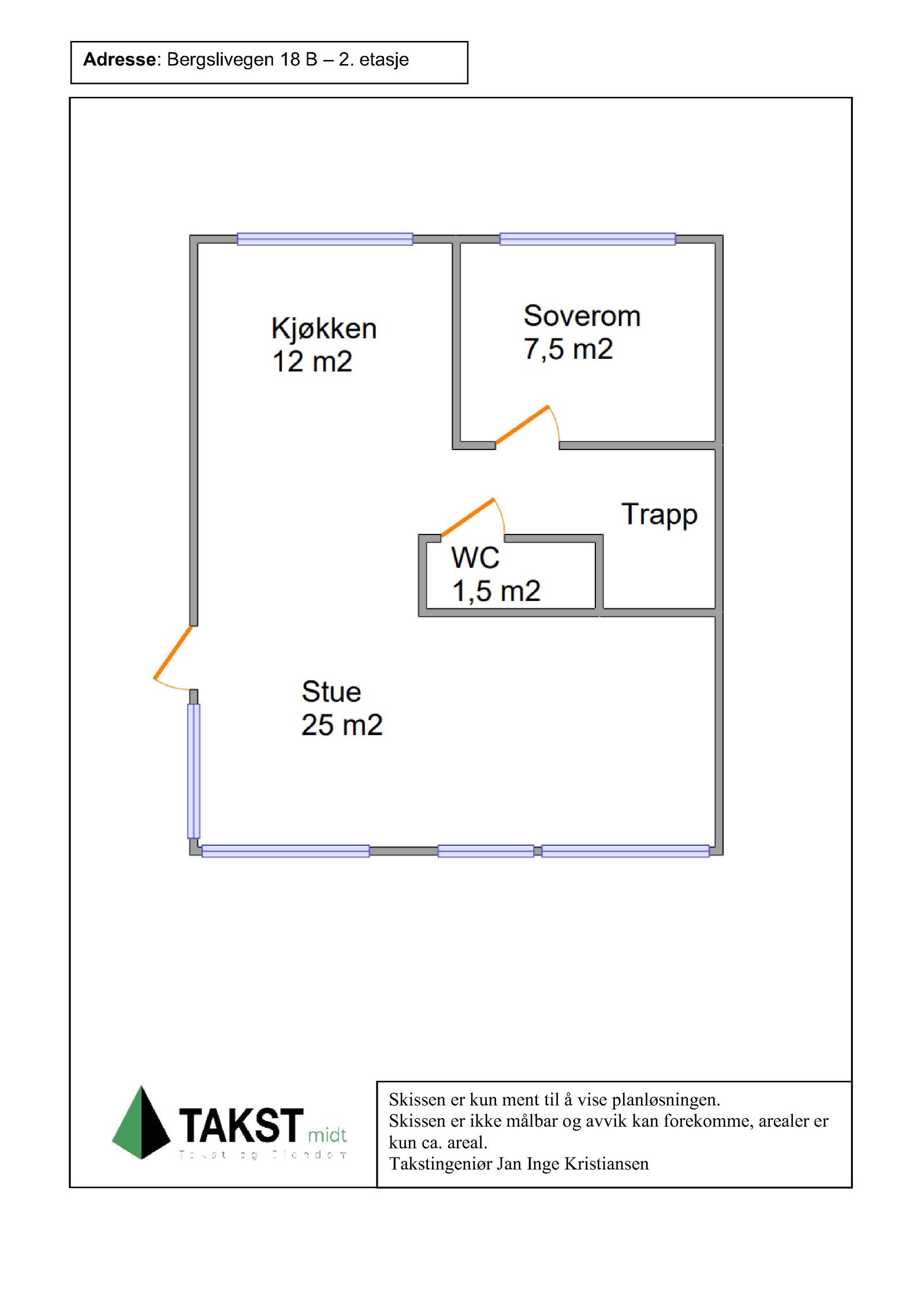 Planskisse 2. etasje. Galleribilde