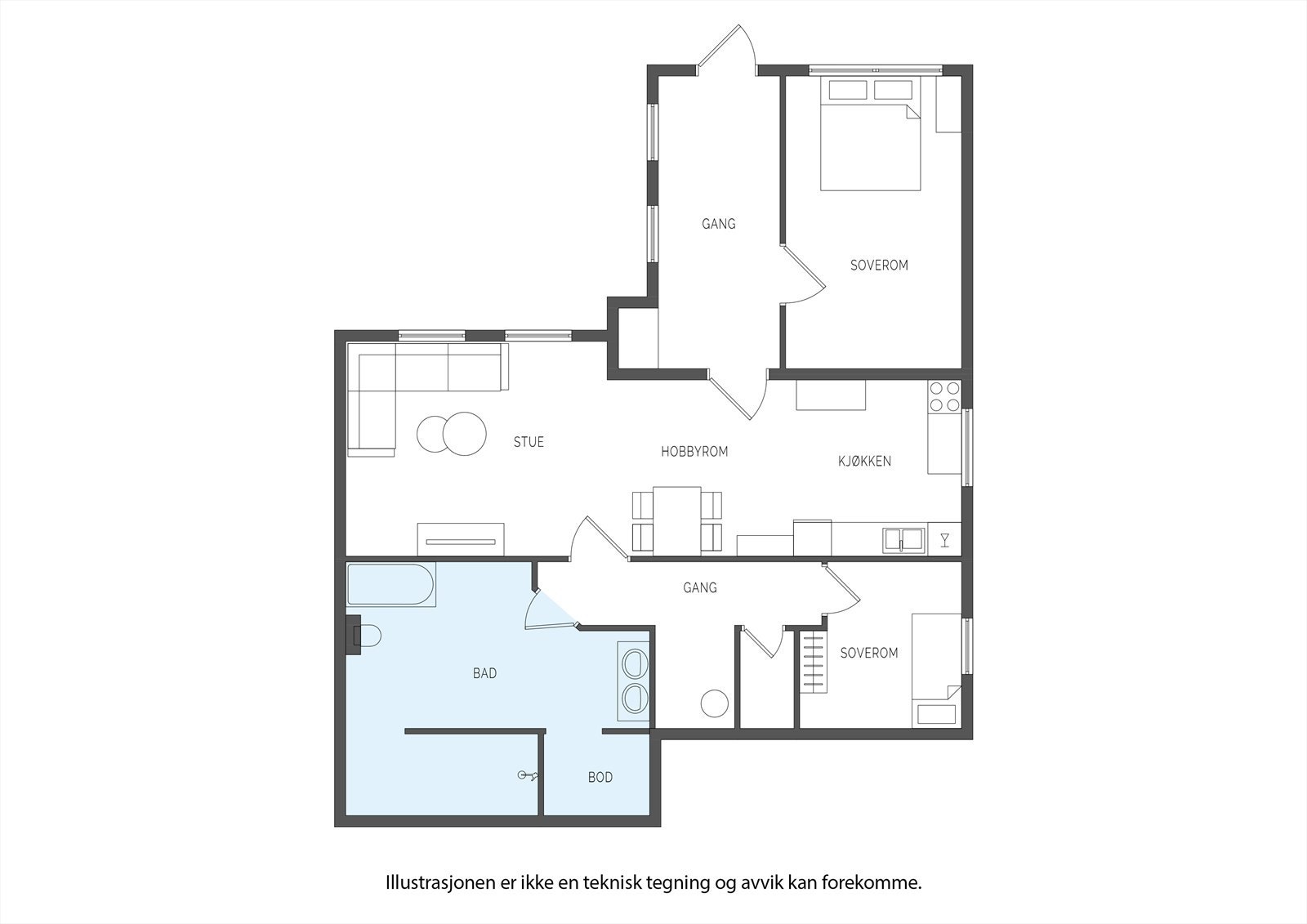 Plantegning U.etg Galleribilde