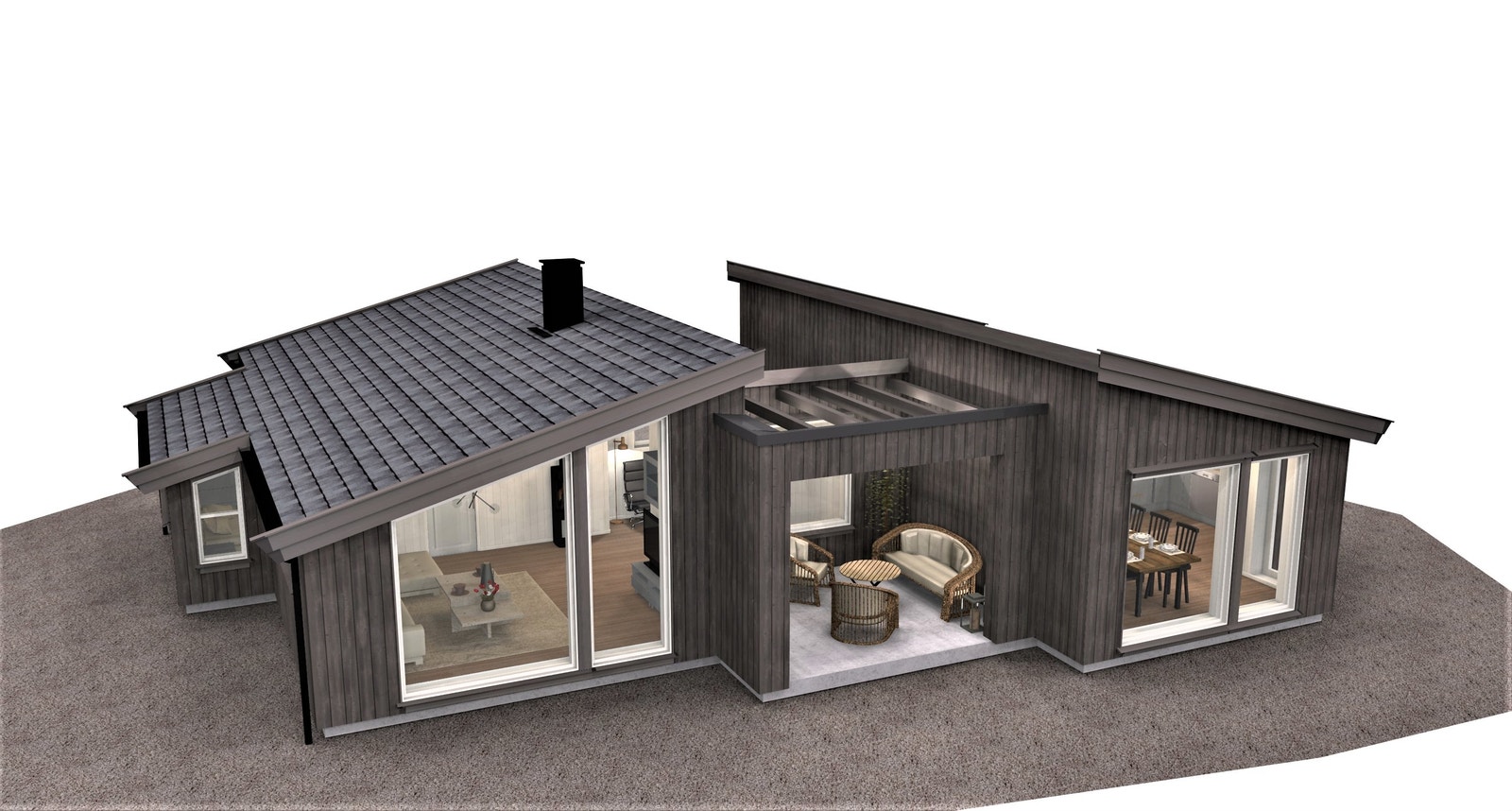 Hytte Ramsvik 3. Til tomt F1-1
Den samme hytten er bygget på på tomt F1-3. Galleribilde