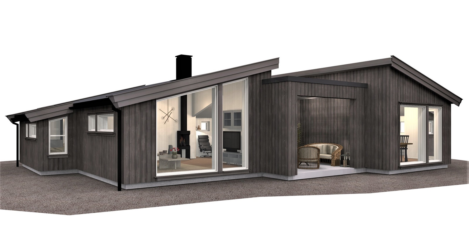 Hytte Ramsvik 3. Til tomt F1-1
Den samme hytten er bygget på på tomt F1-3. Galleribilde