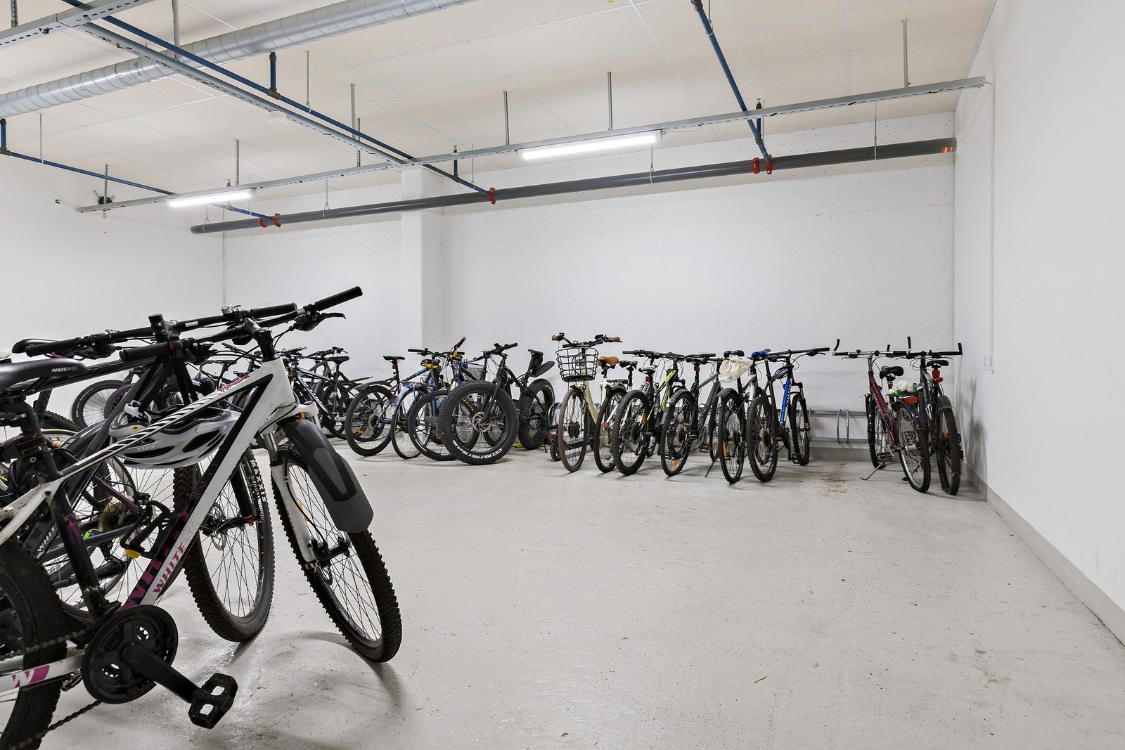 Praktisk sykkelbod i kjelleren til glede for beboerne. Galleribilde