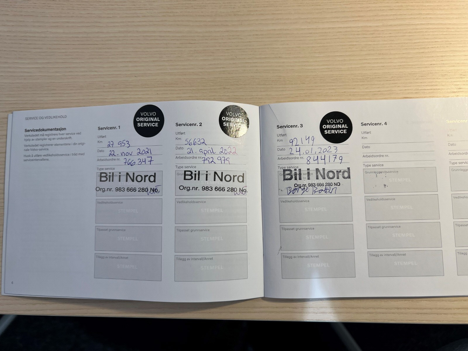 Servicehistorikk