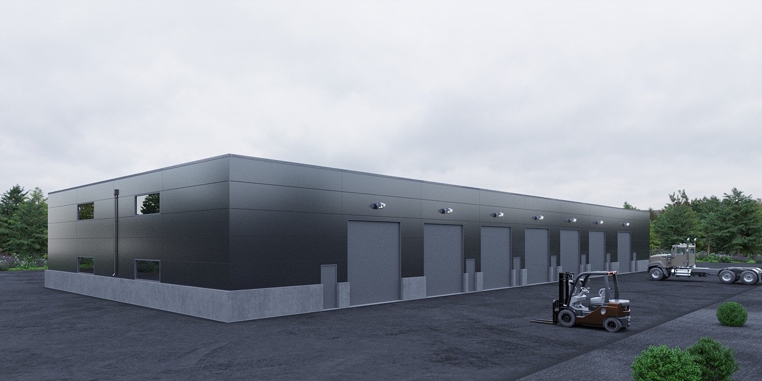 Isolerte seksjoner med 6 meter innvendig takhøyde, egen kjøreport på 4x4,3 meter, egen strøm og vannmåler. Galleribilde