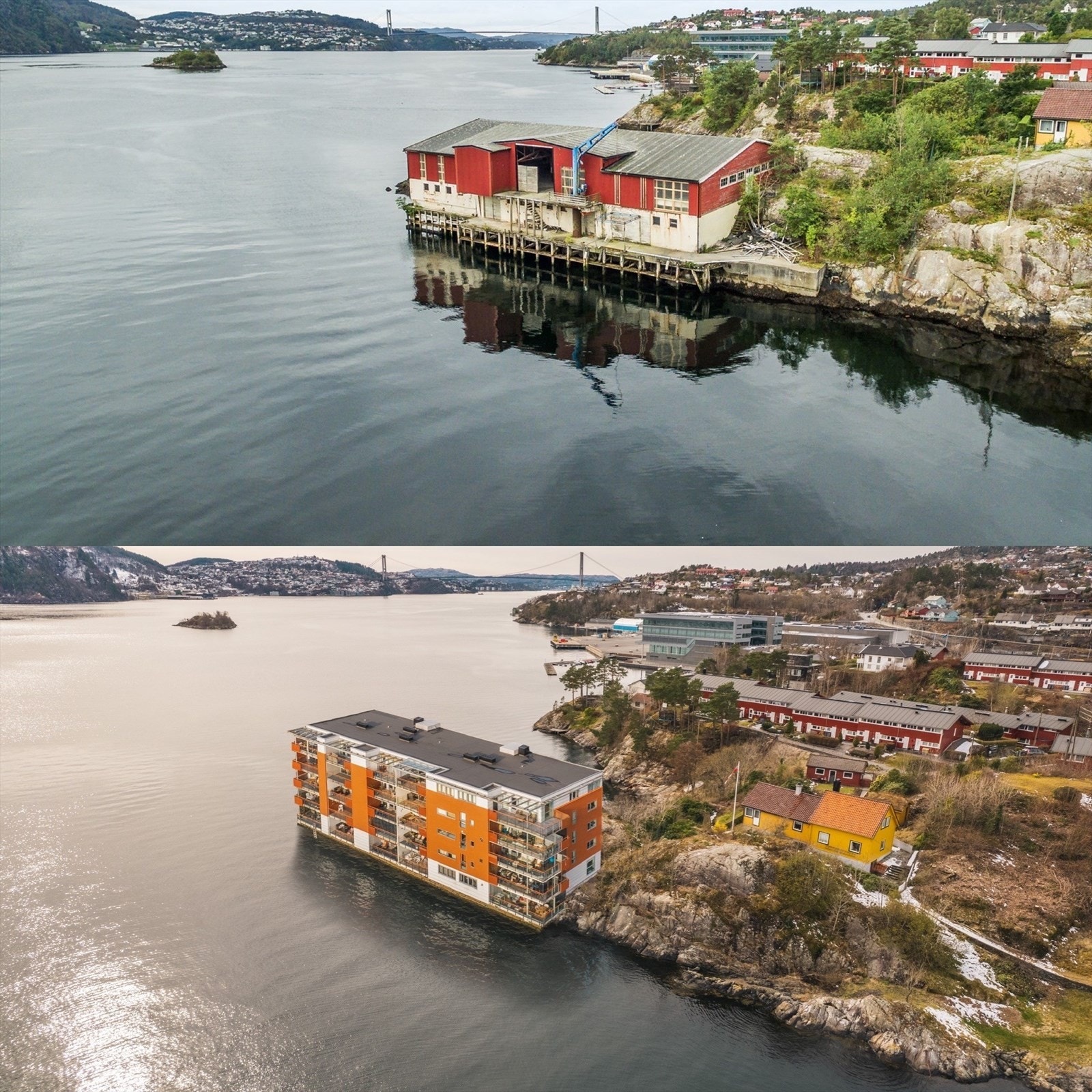 Illustrasjon kombinert med dagens situasjon. Galleribilde