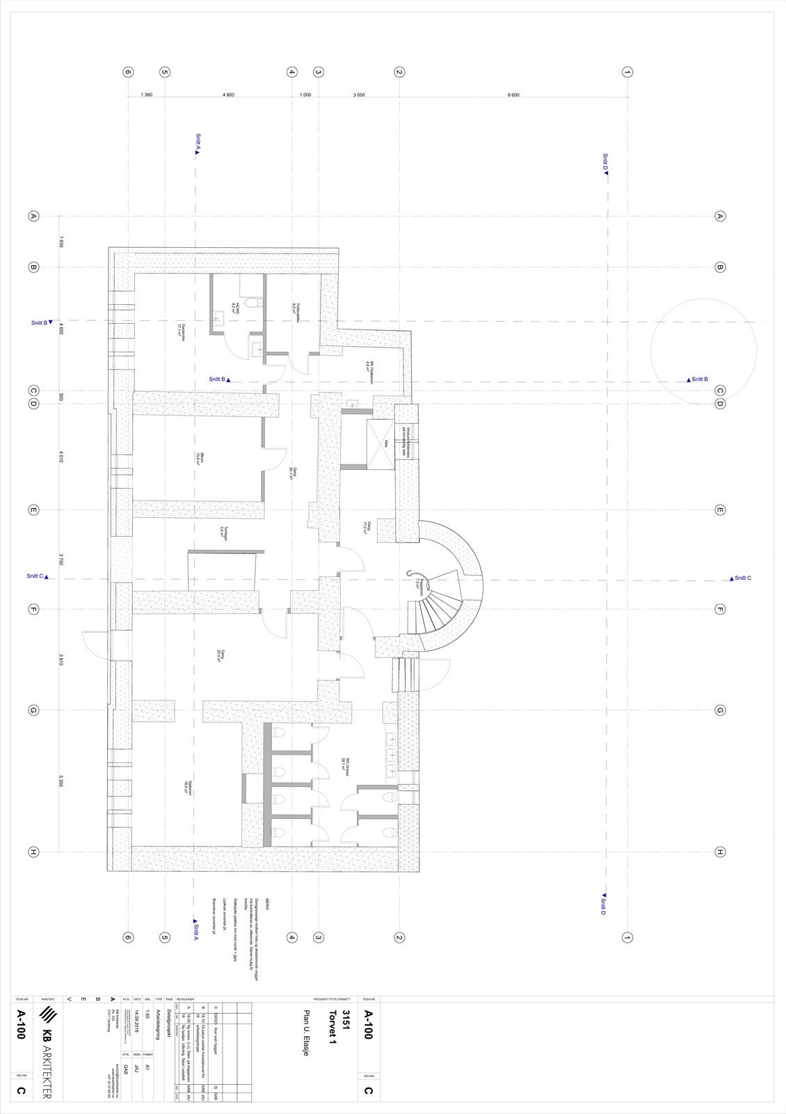 Plantegning u. etg. Galleribilde