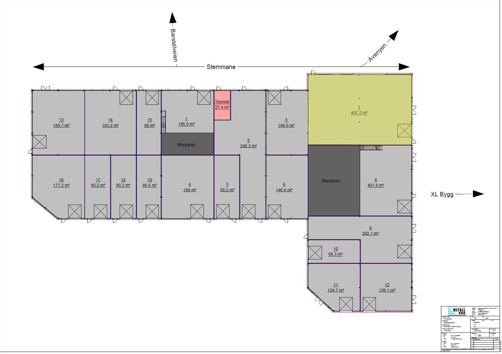 Seksjon markert 1.etg Galleribilde