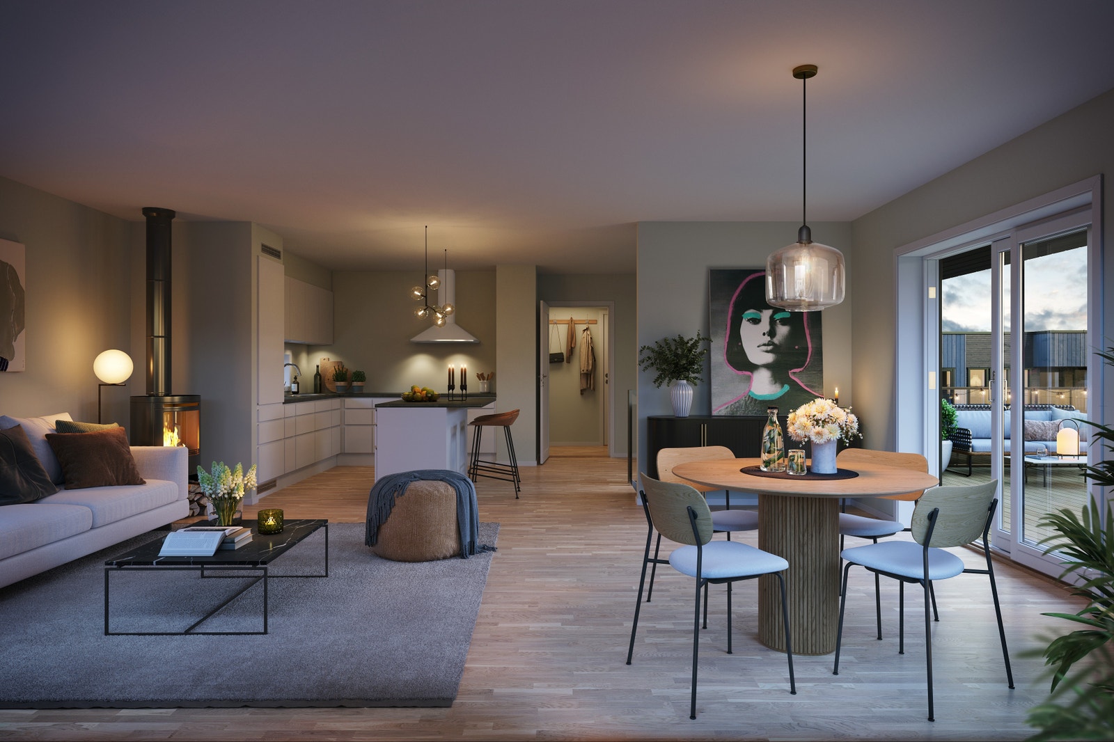 Moderne enebolig med energiklasse A og gulvvarme i hele boligen Galleribilde