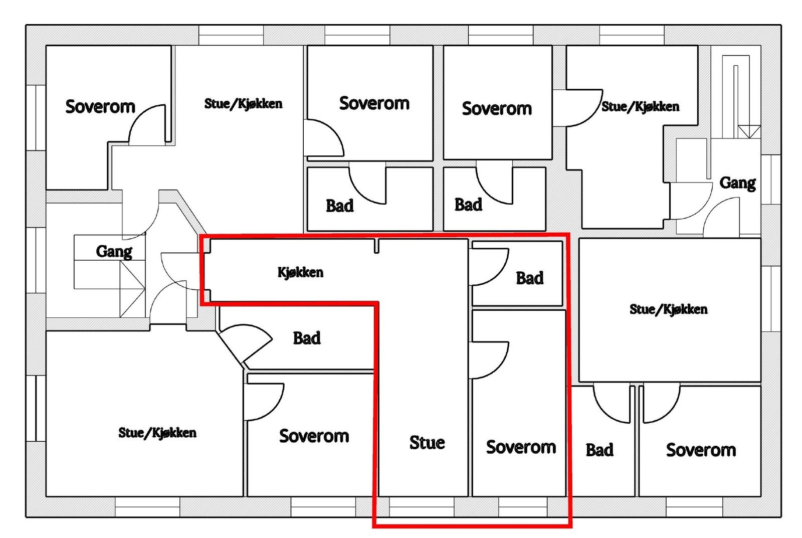 Leilighet 2: Plantegning Galleribilde