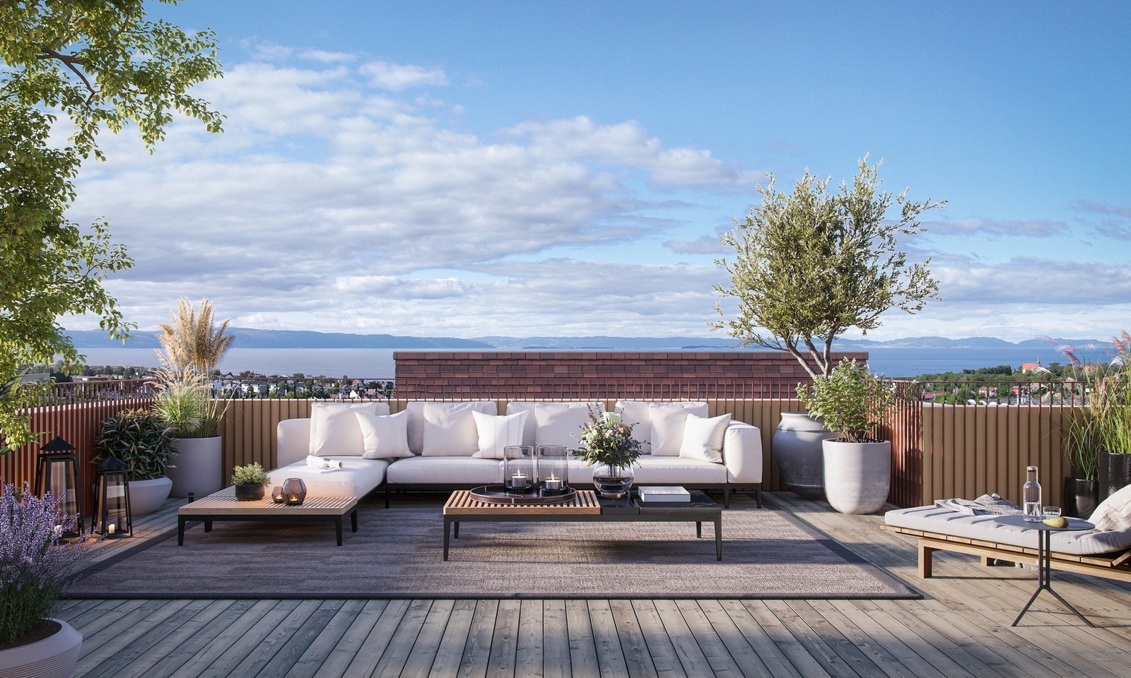 Flott toppleilighet med fantastisk fjordutsikt. . Illustrasjon, avvik vil forekomme. Galleribilde