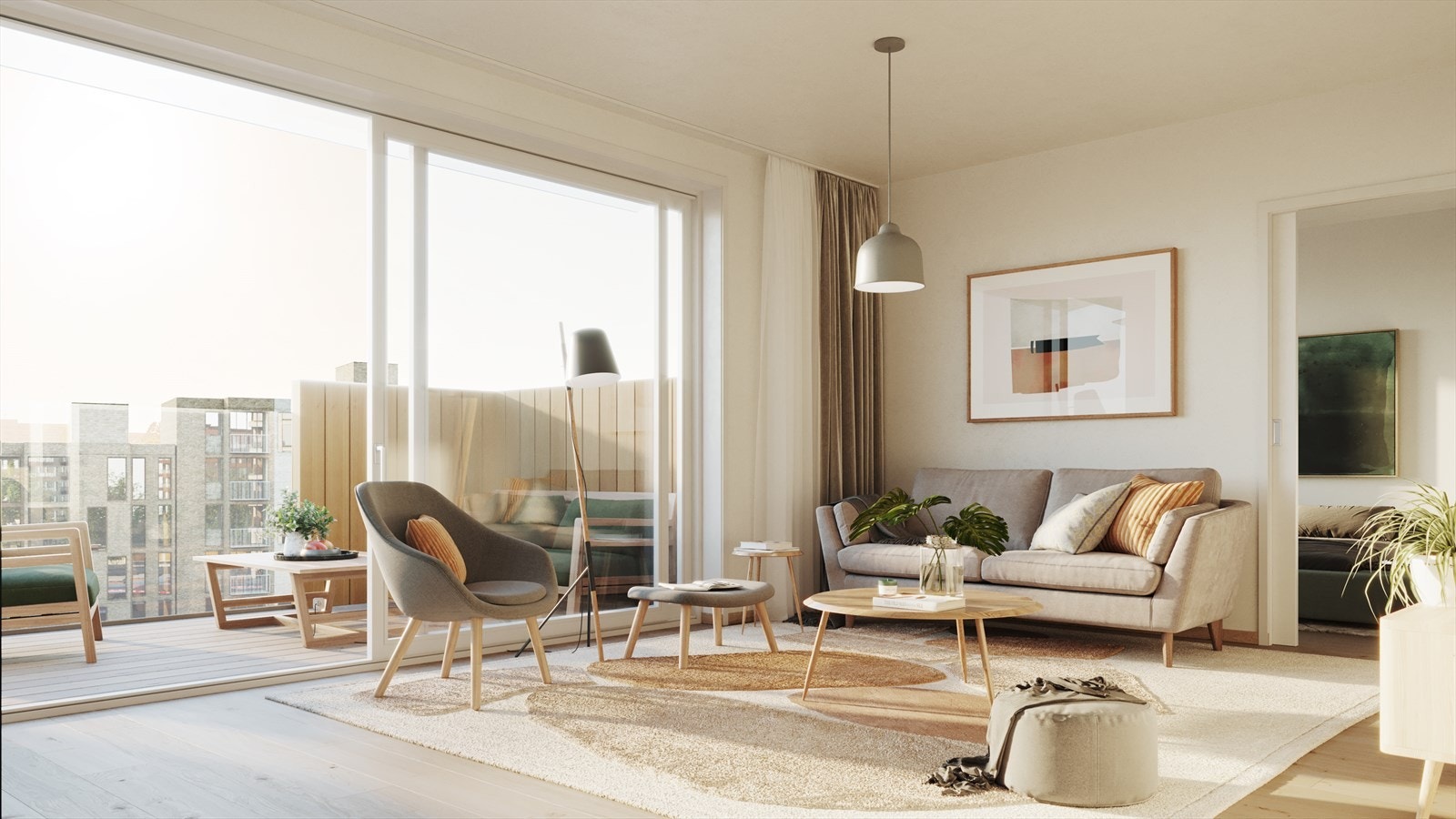 Lyse flotte leiligheter i nordisk stil Galleribilde