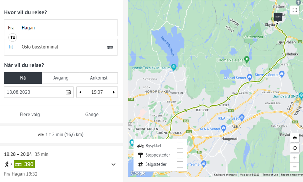 Kollektivtransport til Oslo bussterminal Galleribilde