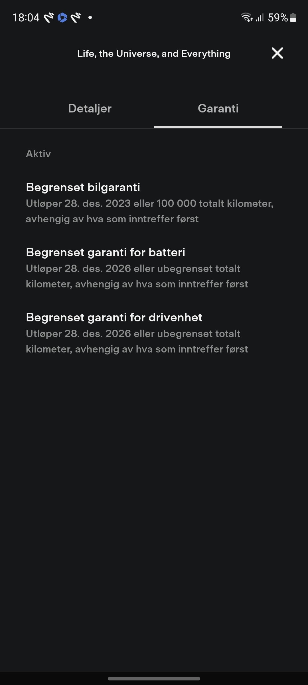 Gjenværende nybilgaranti