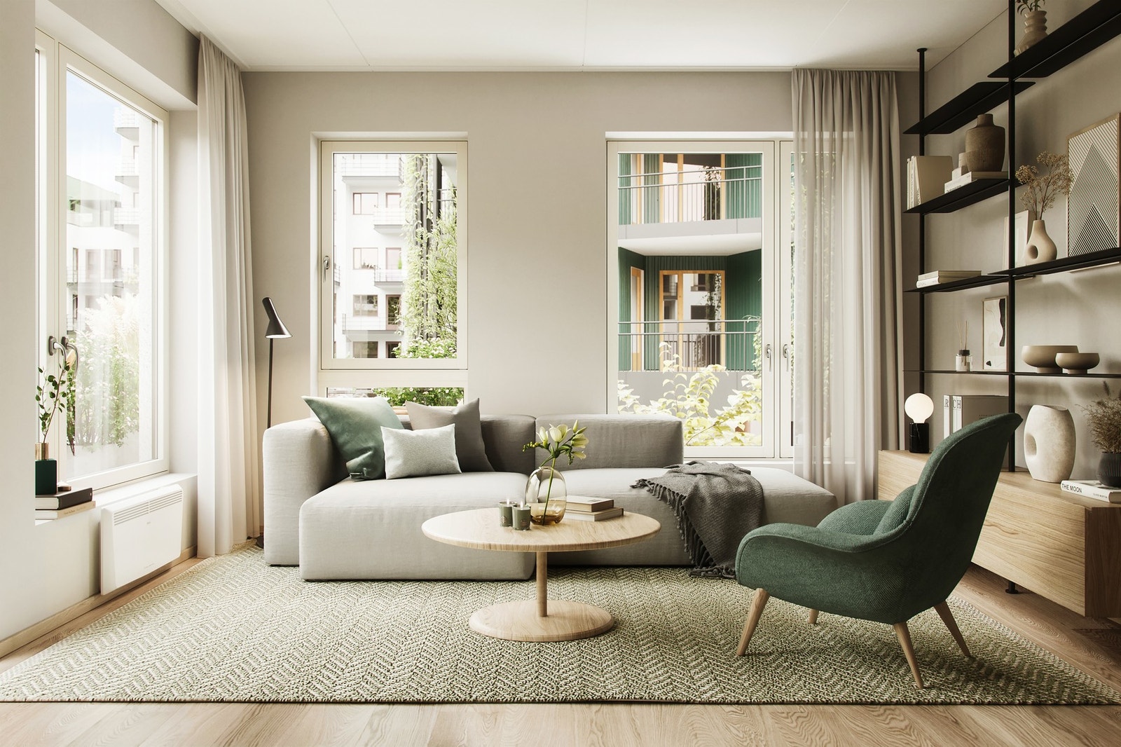 Balansert ventilasjon sørger for godt inneklima og lave kostnader til oppvarming. Galleribilde