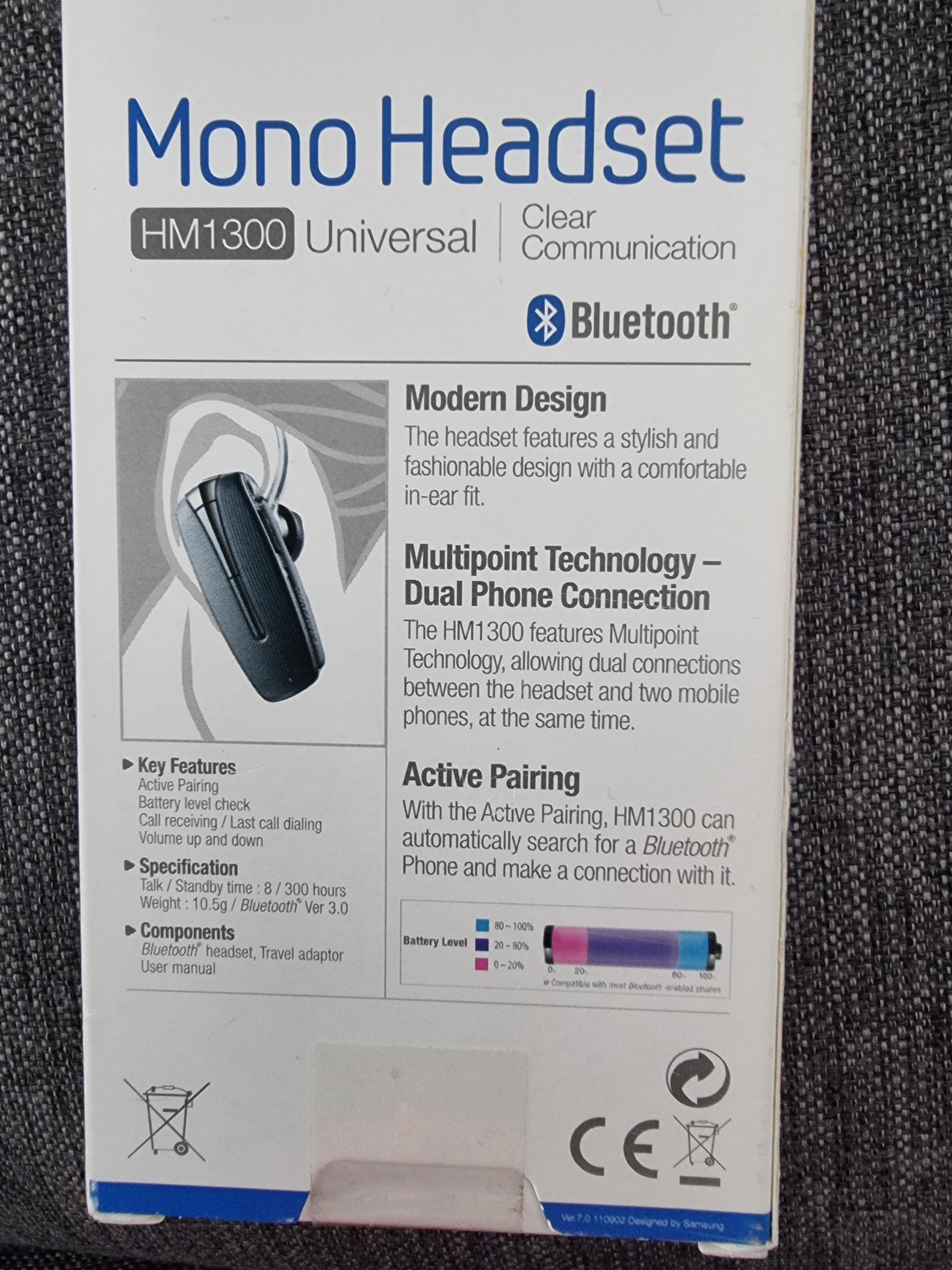 Samsung Mono Headset HM1300 helt ny og uapnet selges. FINN torget