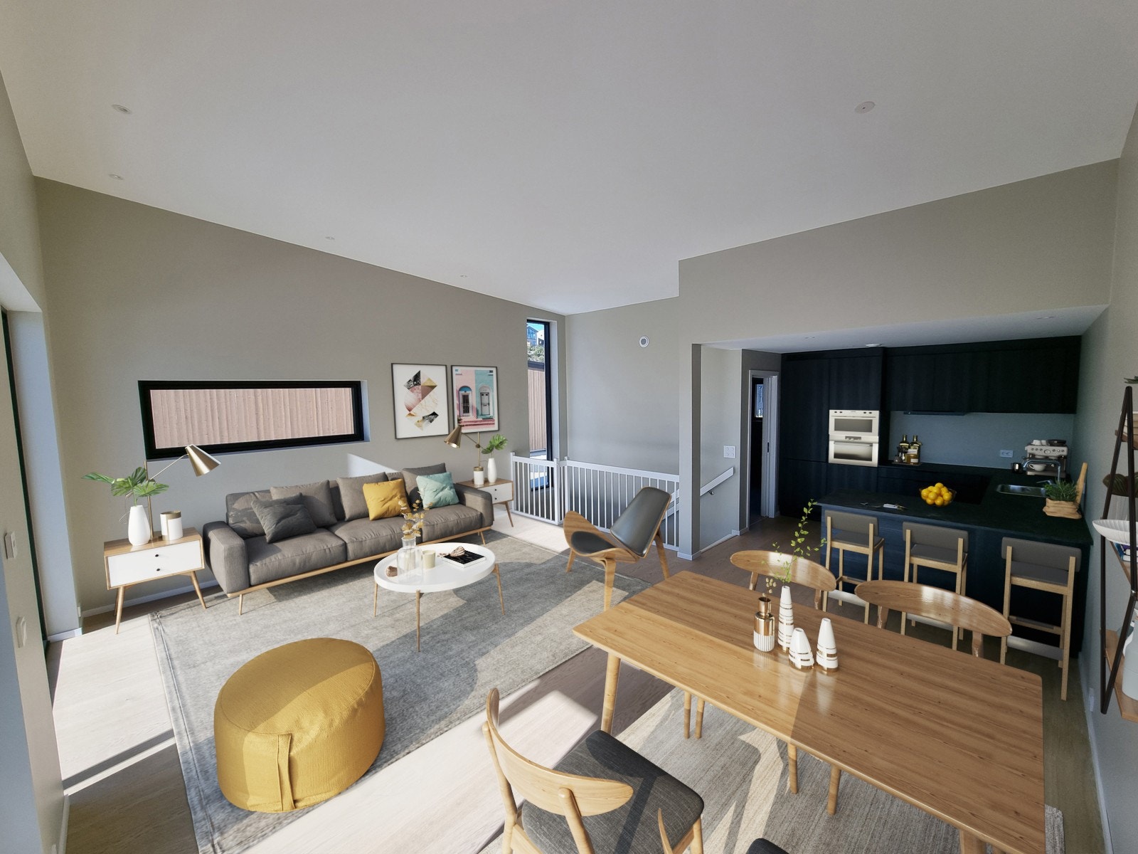 Romslig stue med plass til mange soner og god takhøyde. Galleribilde