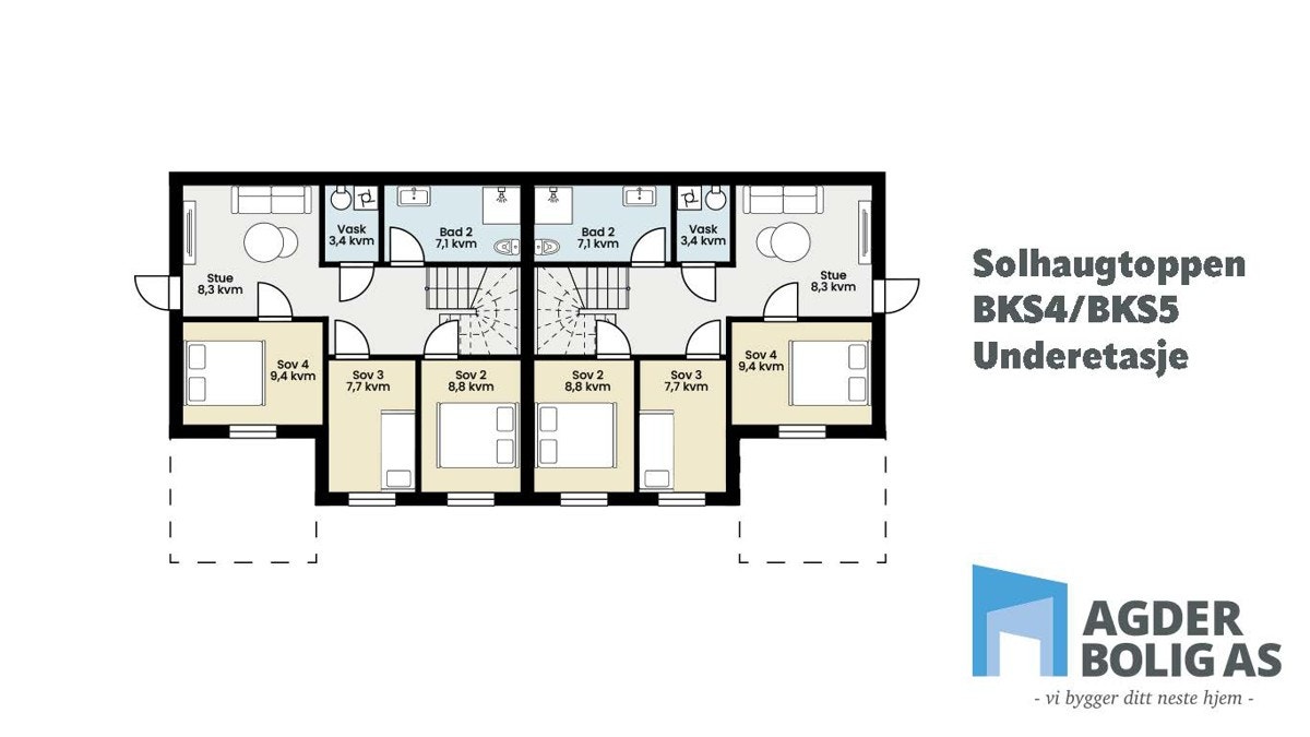 Plantegning Type A - underetasje Galleribilde