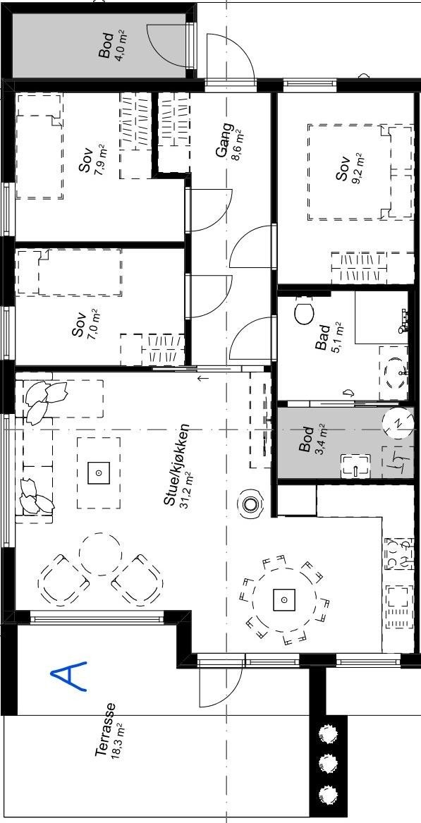 Plantegning - del A Galleribilde