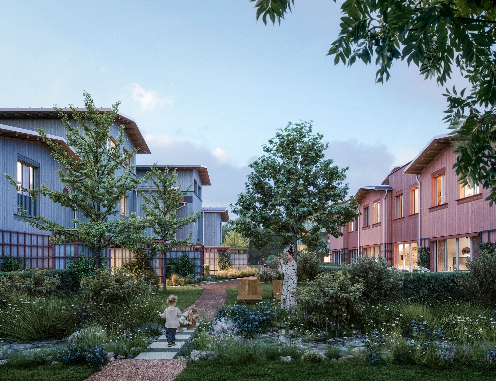 2- og 3-plans rekkehus med blant annet 4 soverom, 2 bad, markterrasse og egen hage. Galleribilde