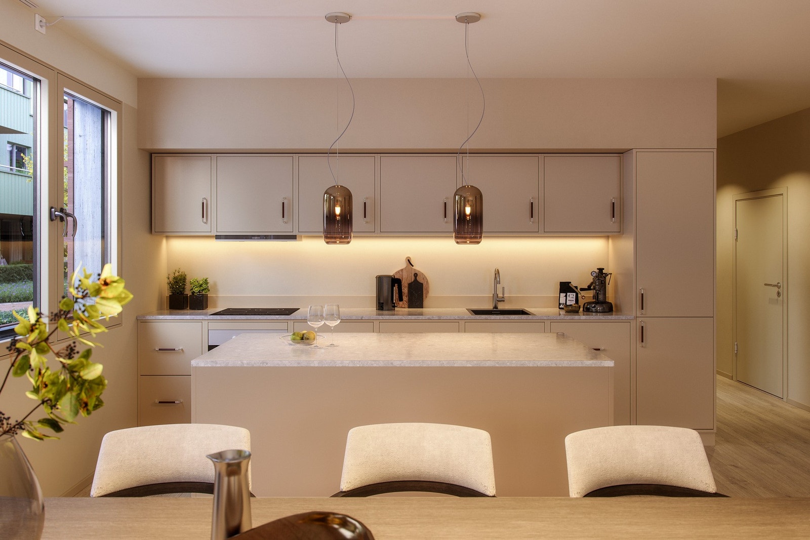 Kjøkken fra interiørkonseptet Linstow. Galleribilde