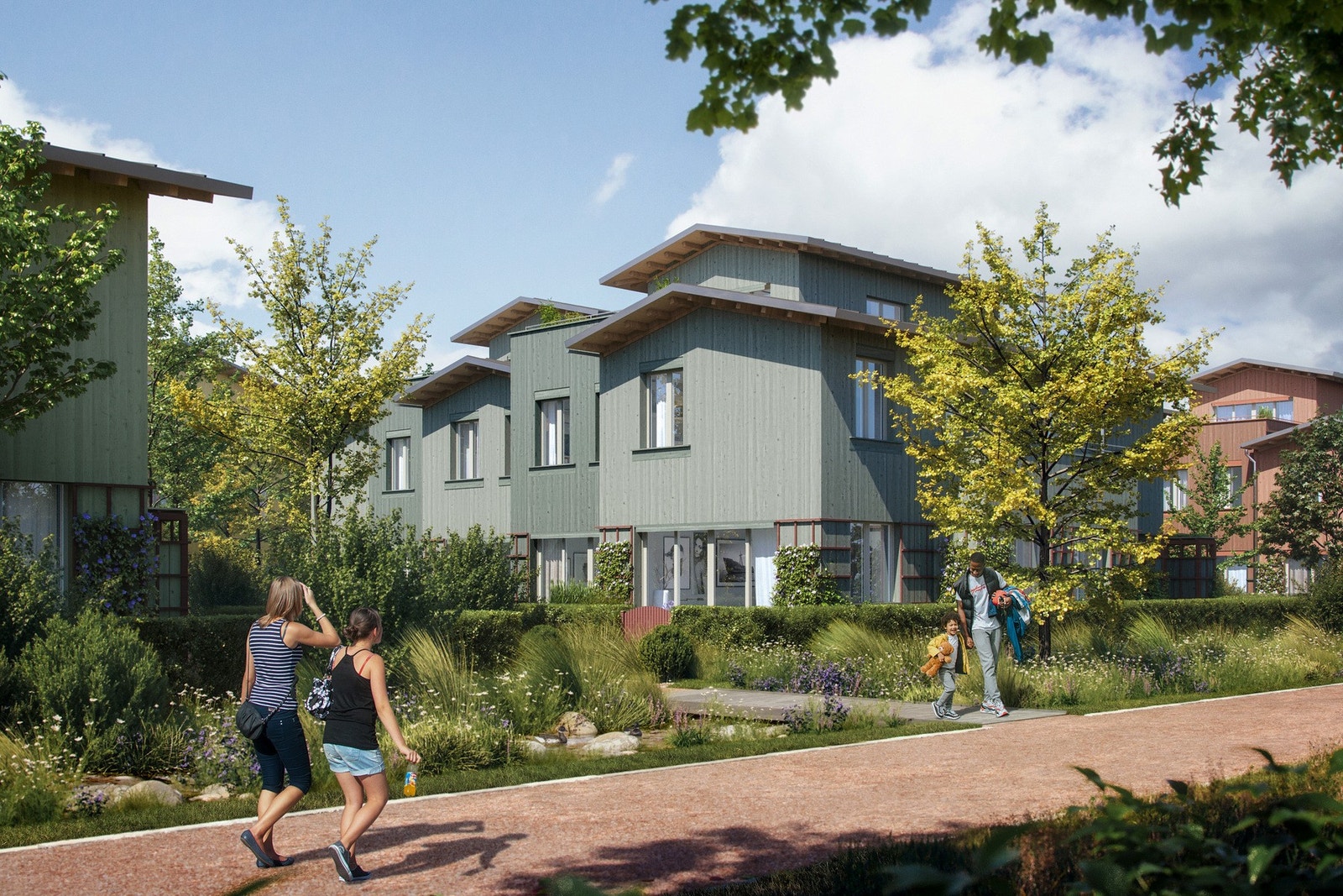 Ballerud Hageby - en ny og bilfri idyll i Bærum med gangavstand til T-bane og Bekkestua sentrum. Galleribilde