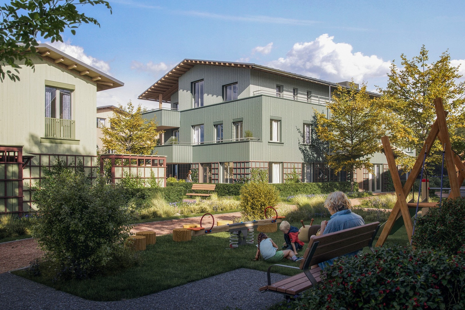 1. salgstrinn består av 28 leiligheter og 24 rekkehus. Galleribilde