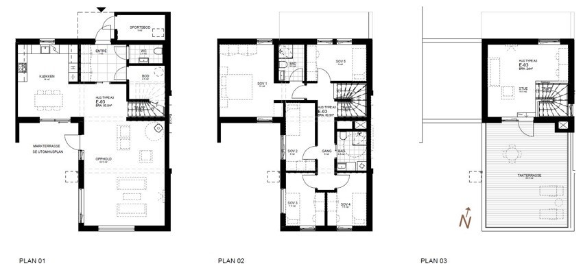 Plantegning hus E03. Galleribilde