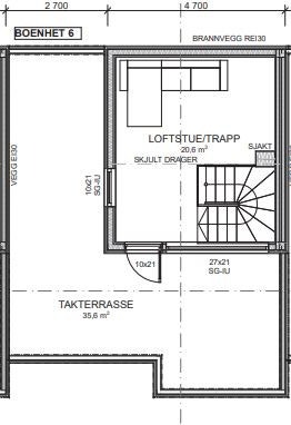 Loftstuen danner et lunt samlingspunkt for lek eller koselige filmkvelder. På den luftige takterrassen kan du nyte den enestående fjordutsikten samtidig som sola varmer dagen lang. Galleribilde