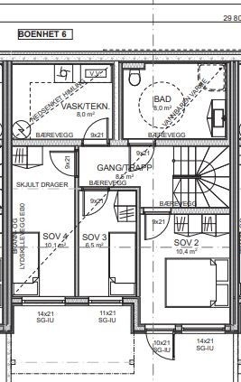 I underetasjen finner du hele tre soverom til, samt et romslig bad med vaskerom ved siden av. Galleribilde