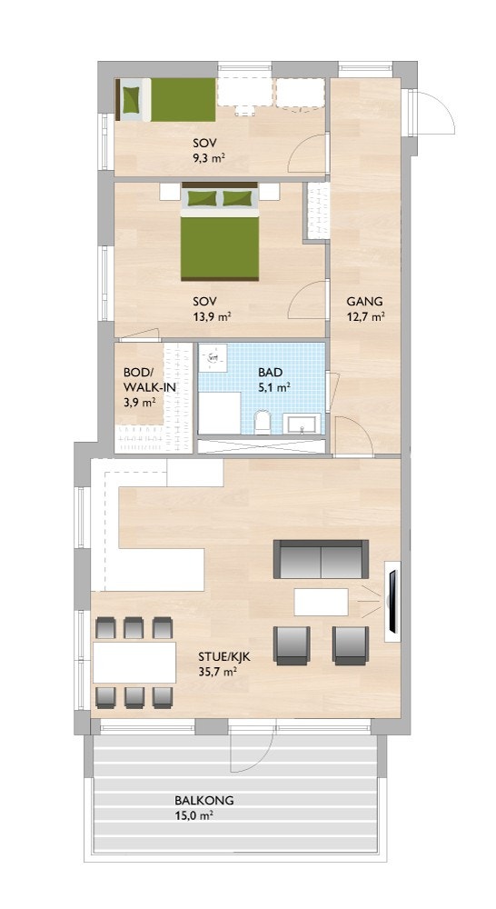 A205 - Plantegning Galleribilde