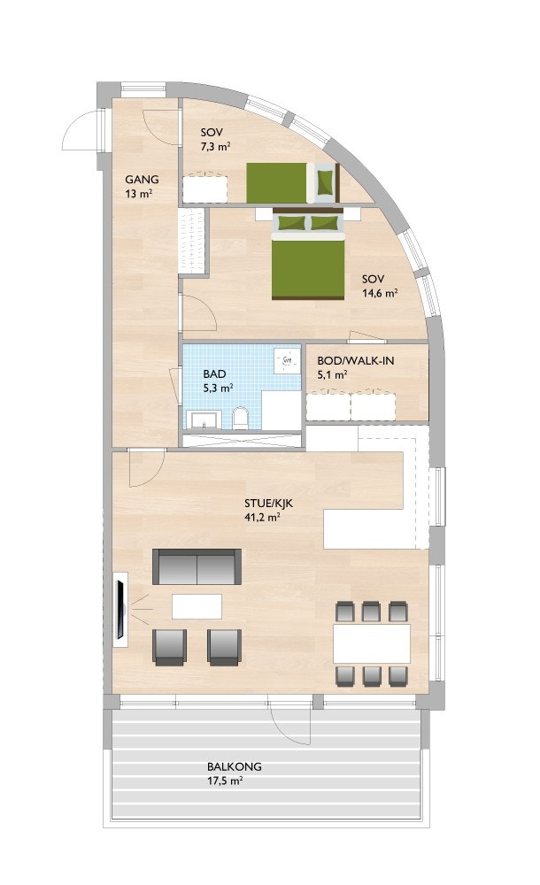 A201 - Plantegning Galleribilde