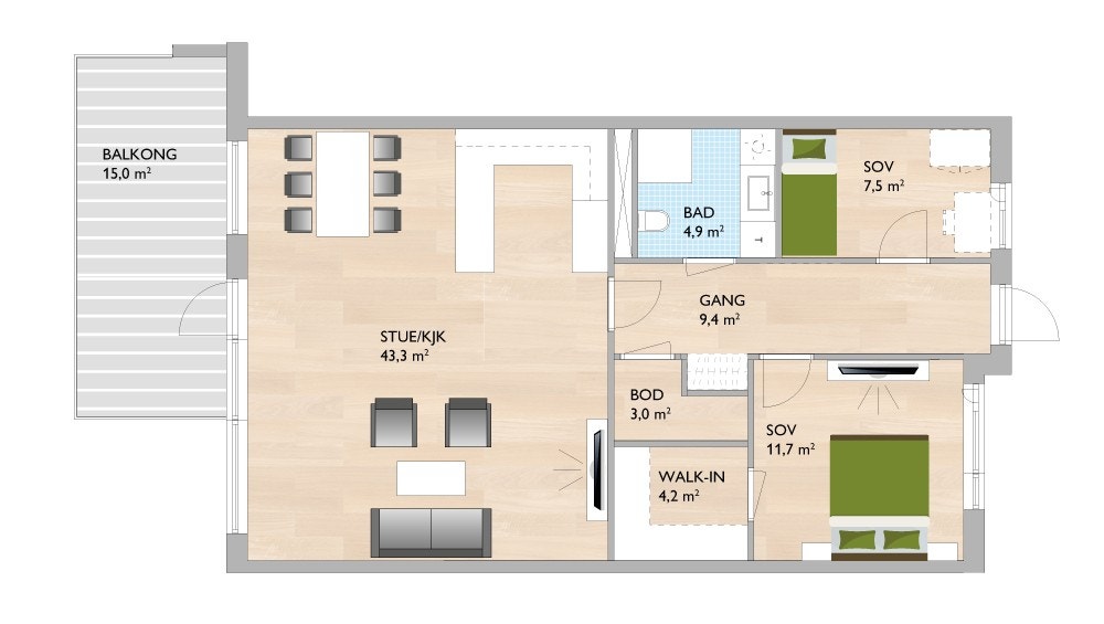 B406 - Plantegning Galleribilde