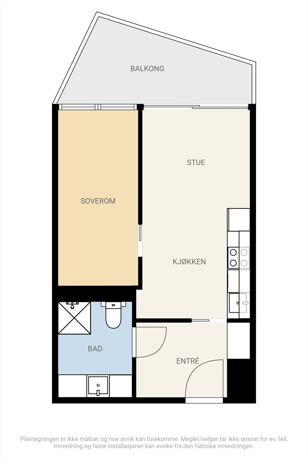 Planløsning. Leiligheten disponerer også en stor og romslig bod. Galleribilde