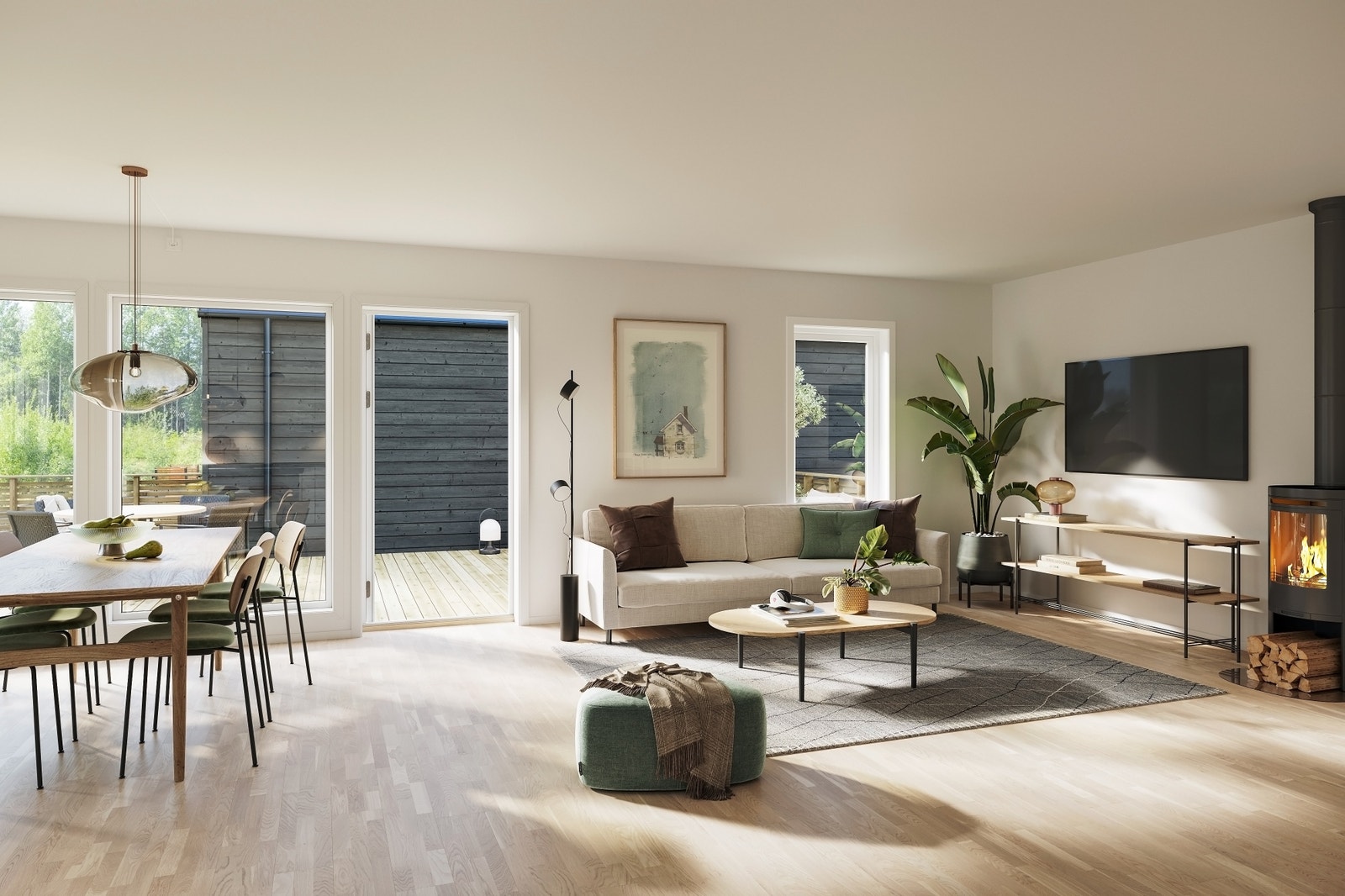 Hus 5 og 6 - Stue ut mot terrasse Galleribilde