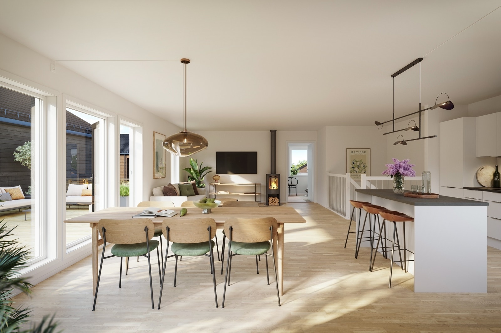 Hus 5 og 6 - Åpen kjøkken- og stueløsning Galleribilde