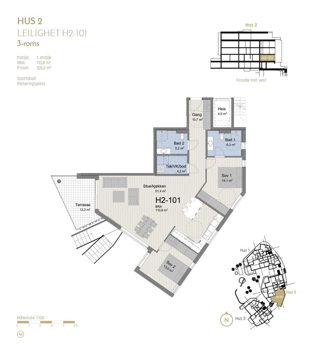 Plantegning H2-101 (avvik kan forekomme) Galleribilde
