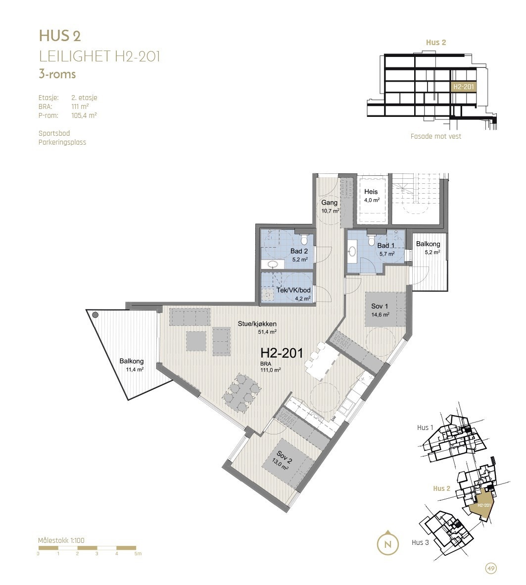 Plantegning H2-201 (avvik kan forekomme) Galleribilde